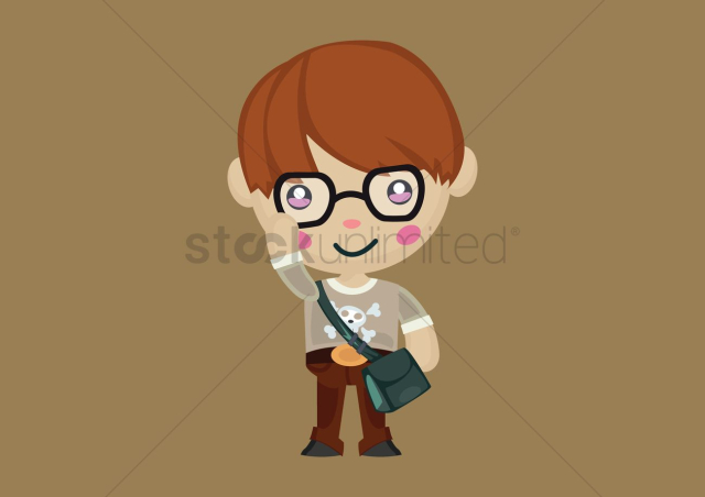 Cute geeky boy