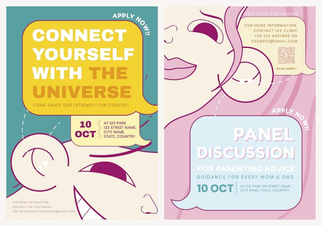 Cute invitation poster template, mental | Free Vector - rawpixel