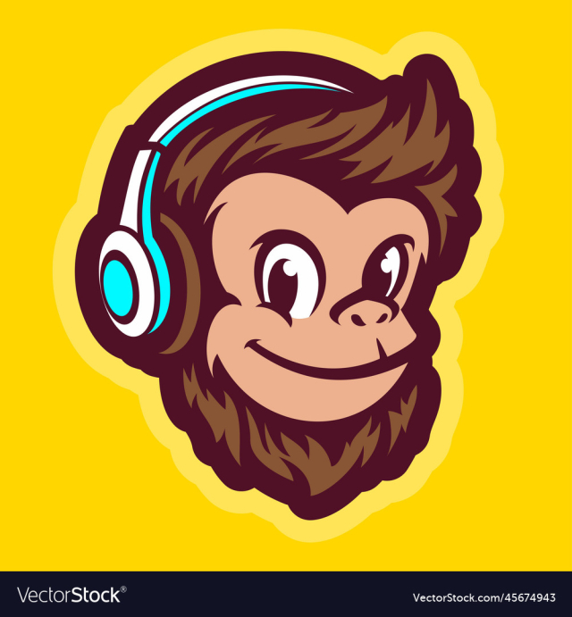cute monkey cartoon character mascot