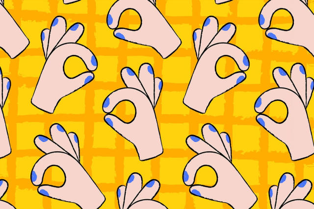 Cute ok hand background, gesture | Free Vector - rawpixel