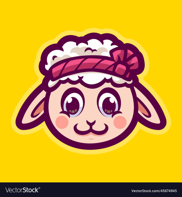cute sheep cartoon character mascot
