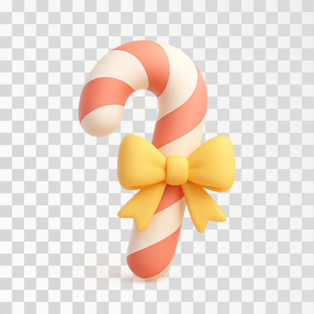 Cute Transparent Christmas Candy Cane with Bow