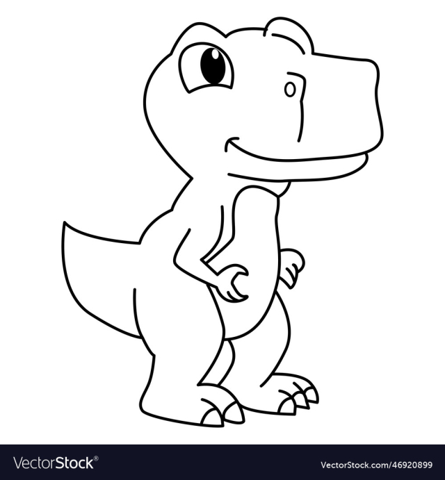 cute tyrannosaurus cartoon coloring page