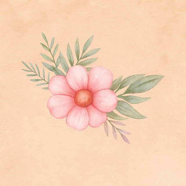 Delicate Pink Flower Illustration