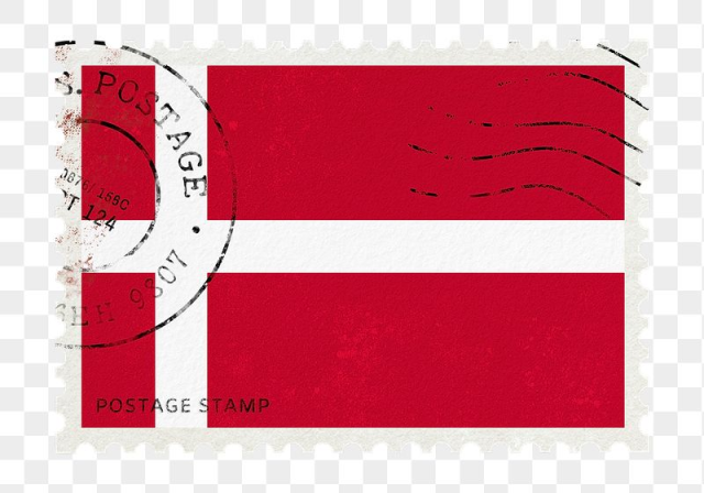 Denmark flag png post stamp | Free PNG - rawpixel