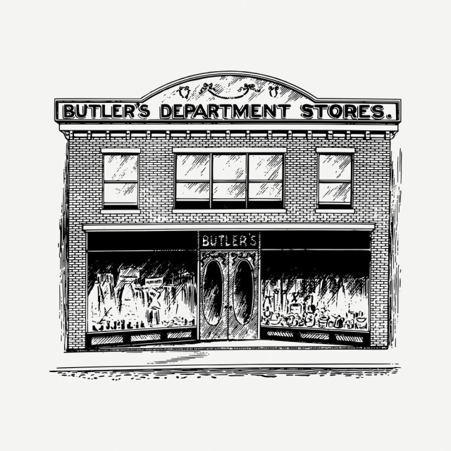 Department store building drawing, vintage | Free PSD - rawpixel