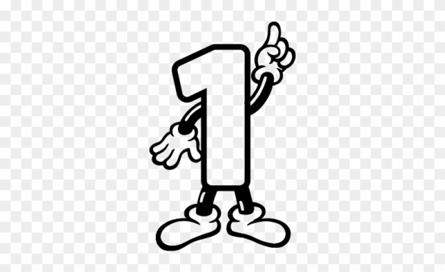 Dibujo Del Número Uno Para Colorear - Animated Numbers 1 10