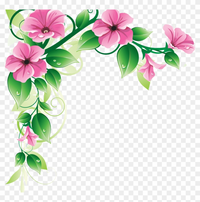 Download Floral Border Clip Art - Flower Corner Design Png