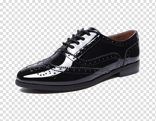 Dress shoe Leather, Carved Bullock carved leather shoes, leather transparent background PNG clipart
