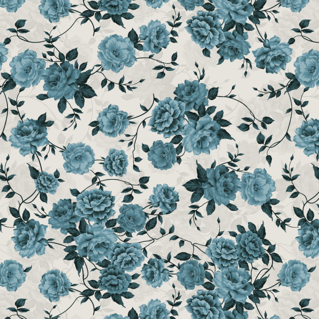 Elegant Blue Floral Pattern on Light Background