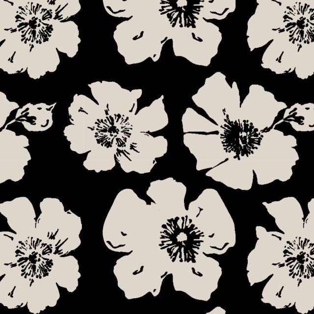 Elegant Floral Pattern on Black Background