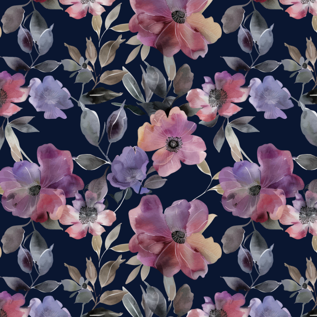Elegant Floral Pattern on Dark Background