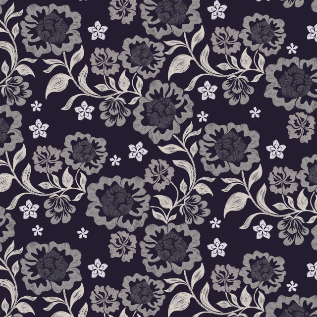 Elegant Floral Pattern on Dark Background