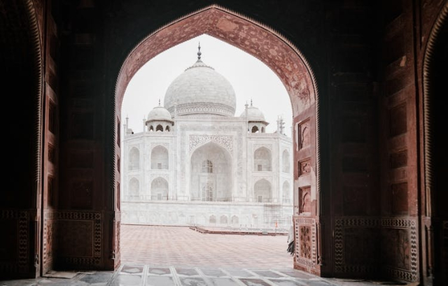 Entrance to Taj Mahal in Agra, India