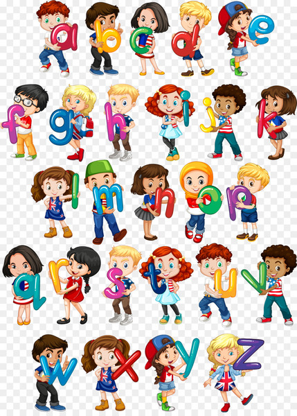 Euclidean vector Child Letter Woman Illustration - Vector hand-painted children holding English letters