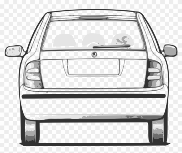 Fabia Car Back View Clip Art - Car Back View Clipart