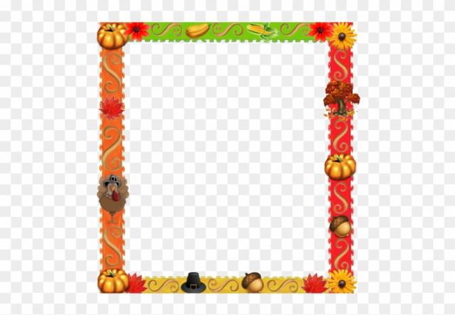 Fall Border Clipart - Thanksgiving Border