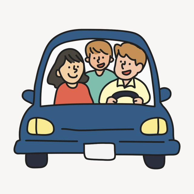 Family car clipart, traveling cartoon | Free Vector - rawpixel