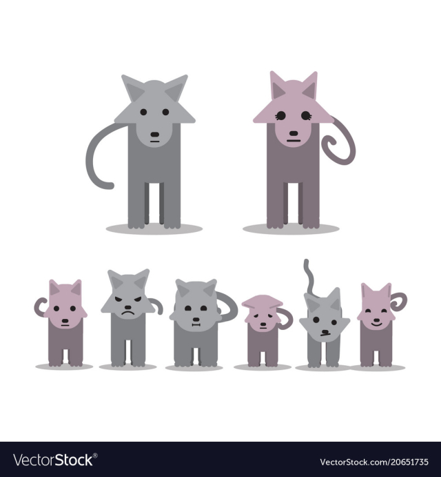 Family of wolves vector image