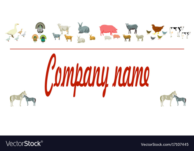 Farm animals silhouettes animals farm logo vector image