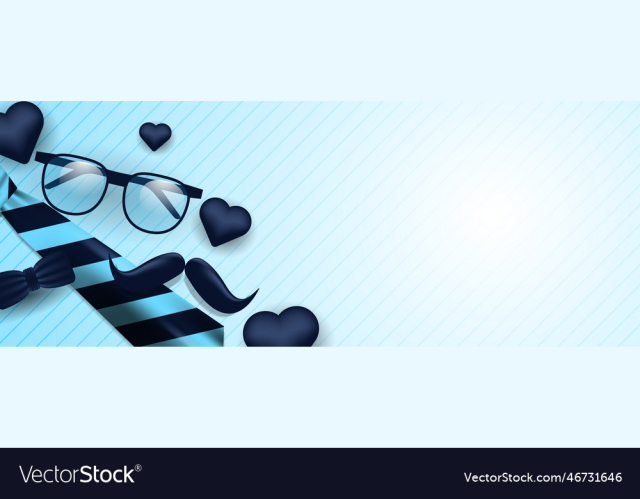 fathers day banner design with necktie