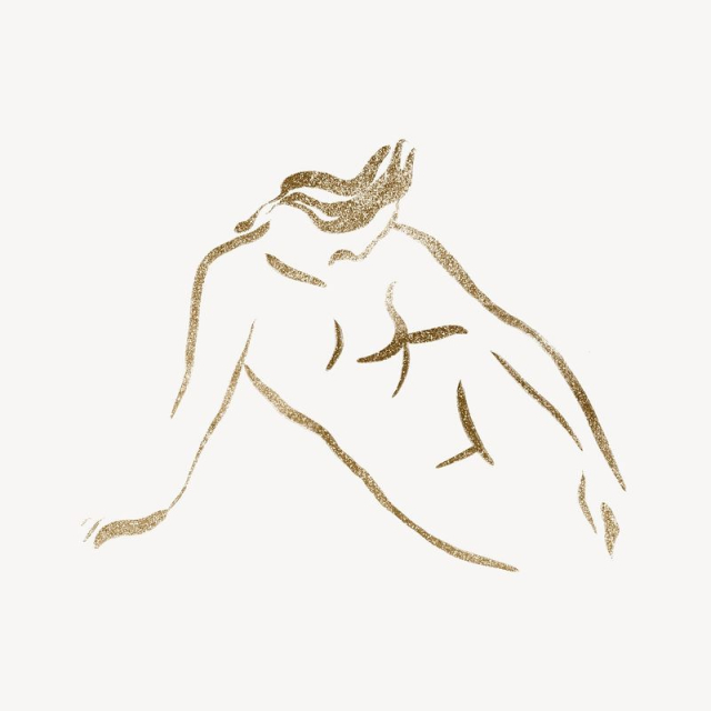 Female body collage element, gold | Free Photo - rawpixel