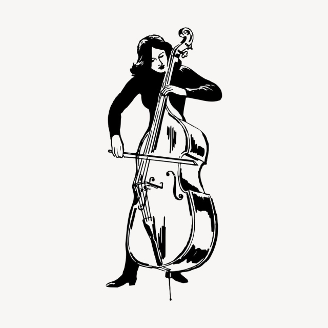 Female cellist clipart, vintage music | Free Vector - rawpixel