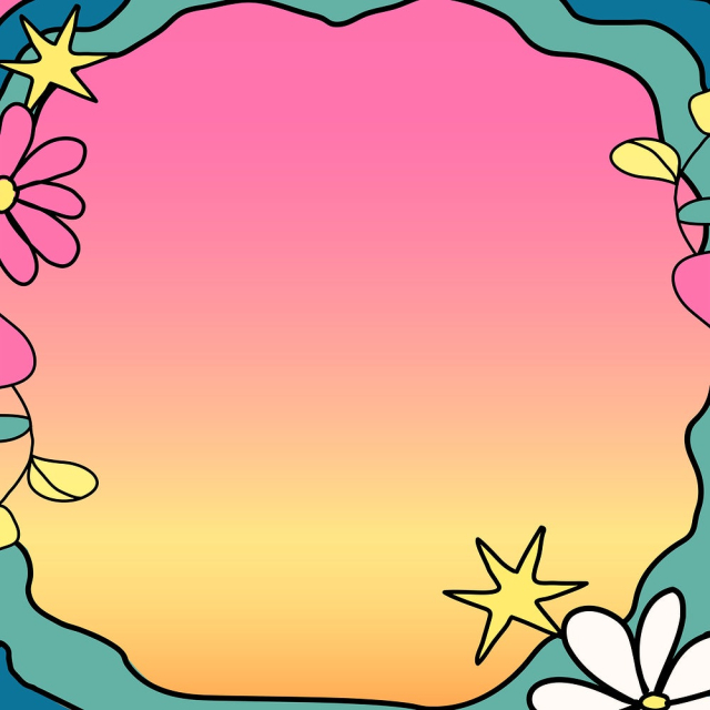 Feminine colorful frame, doodle flowers | Free Vector - rawpixel