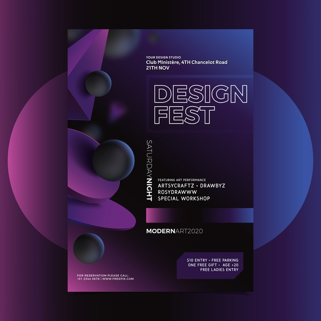 Festival design poster template Free Vector