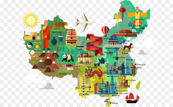 Flag of China Map - China