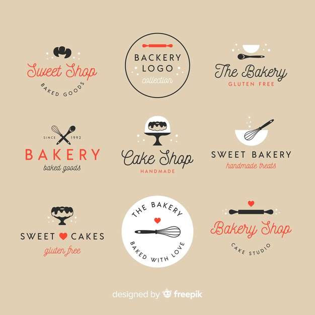 Flat bakery logos