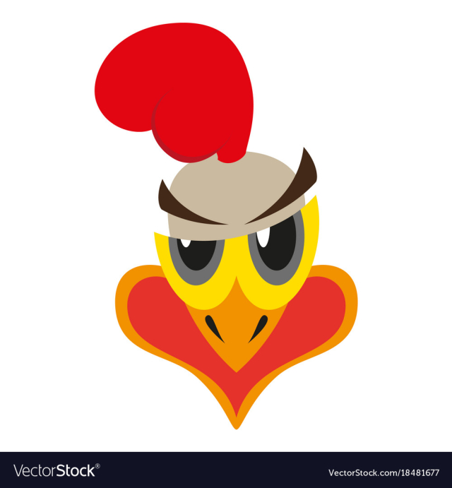 Flat icon on theme evil animal hen vector image