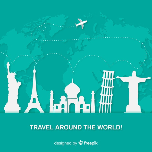 Flat travel background