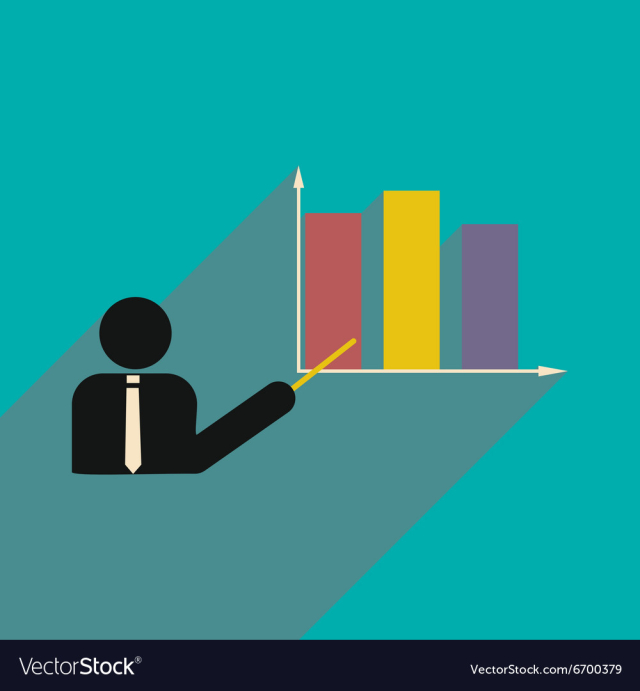 Free flat with shadow icon human and economic graph vector image