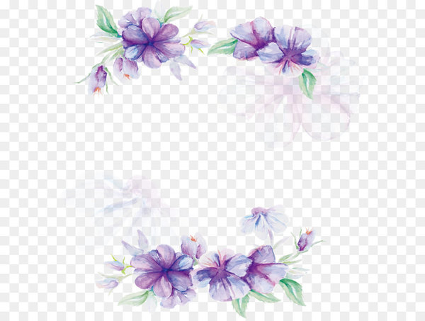 Floral design Lilac Flower Pattern - Watercolor purple flower Poster