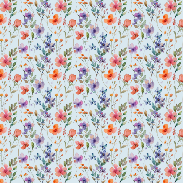 Floral Pattern with Vibrant Spring Flowers