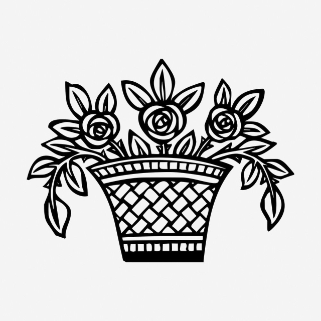 Flower basket drawing, vintage botanical | Free Photo - rawpixel