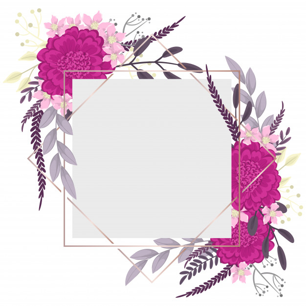 Free: Flower border template hot pink flowers Free Vector - nohat.cc for Free Printable Flower Border Templates