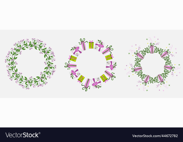 flower frames a set of cute retro flowers arranged