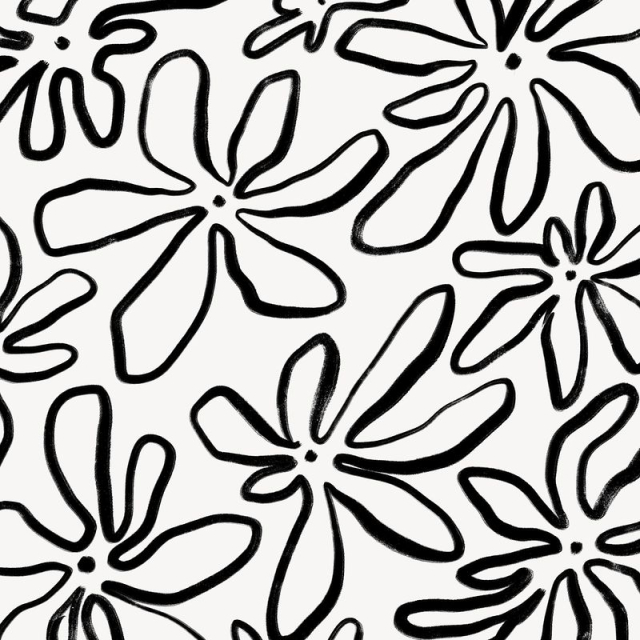 Flower pattern background, black and | Free Photo - rawpixel