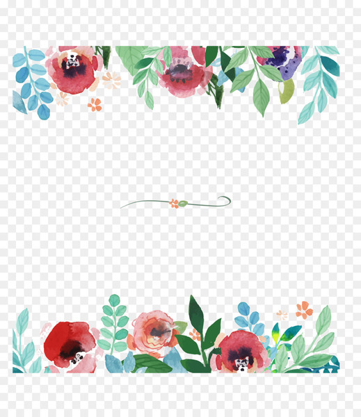Flower Watercolor painting Pattern - Watercolor floral border background