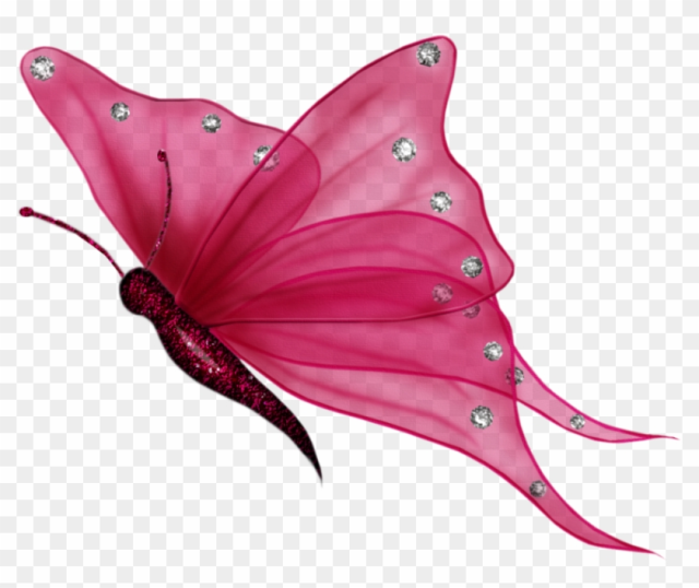 Flying Butterflies Transparent Background - Pink Butterfly Png