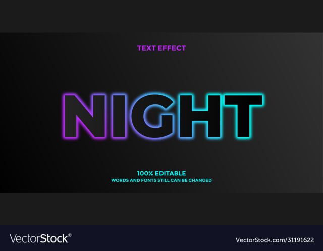 font style dark glowing design template
