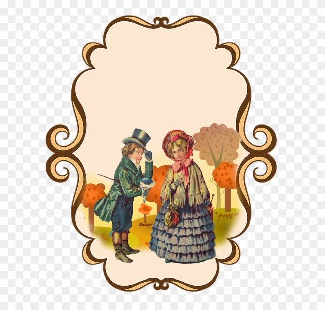 Frame, Edge, Vintage, Childish - Clip Art