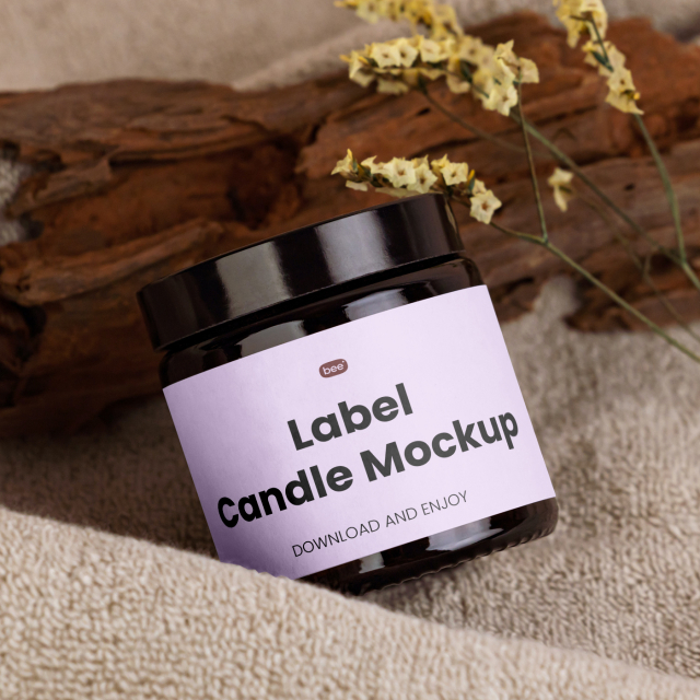Free Cosmetic Jar with Label Mockup