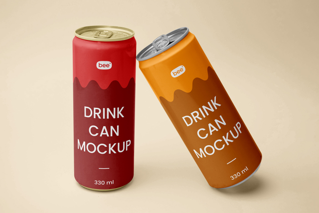 Free Double Aluminum Can Mockups