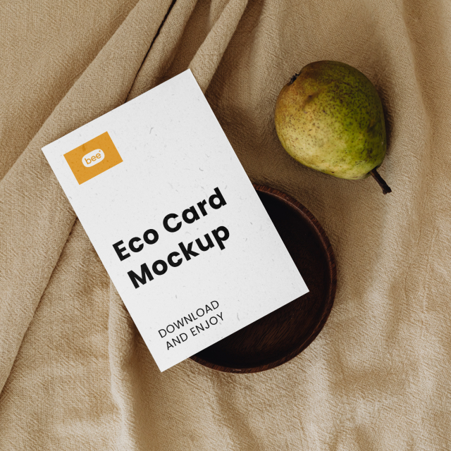 Free Eco Business Card with Pear Mockup