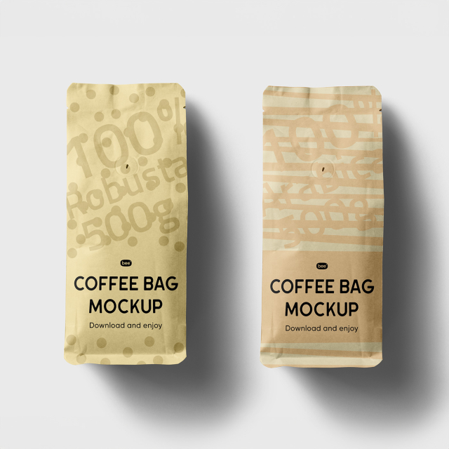 Free Lying Coffee Bag Mockups