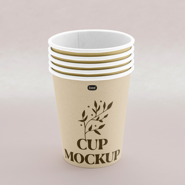 Free Paper Cups Stack Mockup