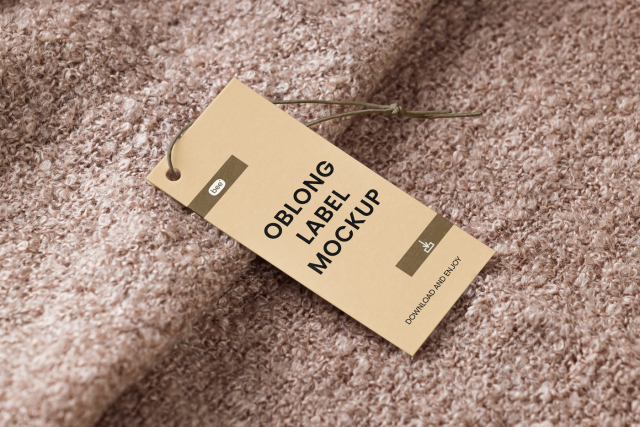 Free Paper Label on Blanket Mockup